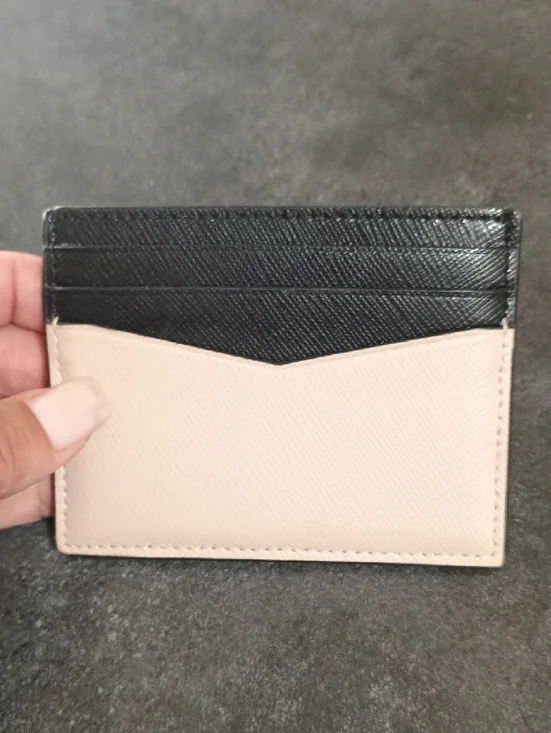 NWOT Kate Spade New York Two-Tone Black & Tan Card Holder - Picture 3 of 3